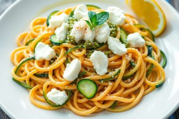 Pâtes aux courgettes et ricotta façon pesto